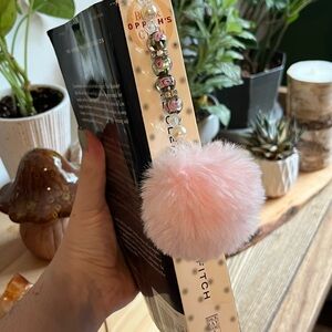 Pink Fluffy Pom Pom Bookmark